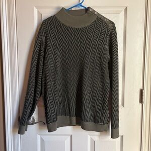 CALVIN KLEIN Mock Neck Sweater (Olive Green)